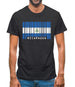 Nicaragua Barcode Style Flag Mens T-Shirt