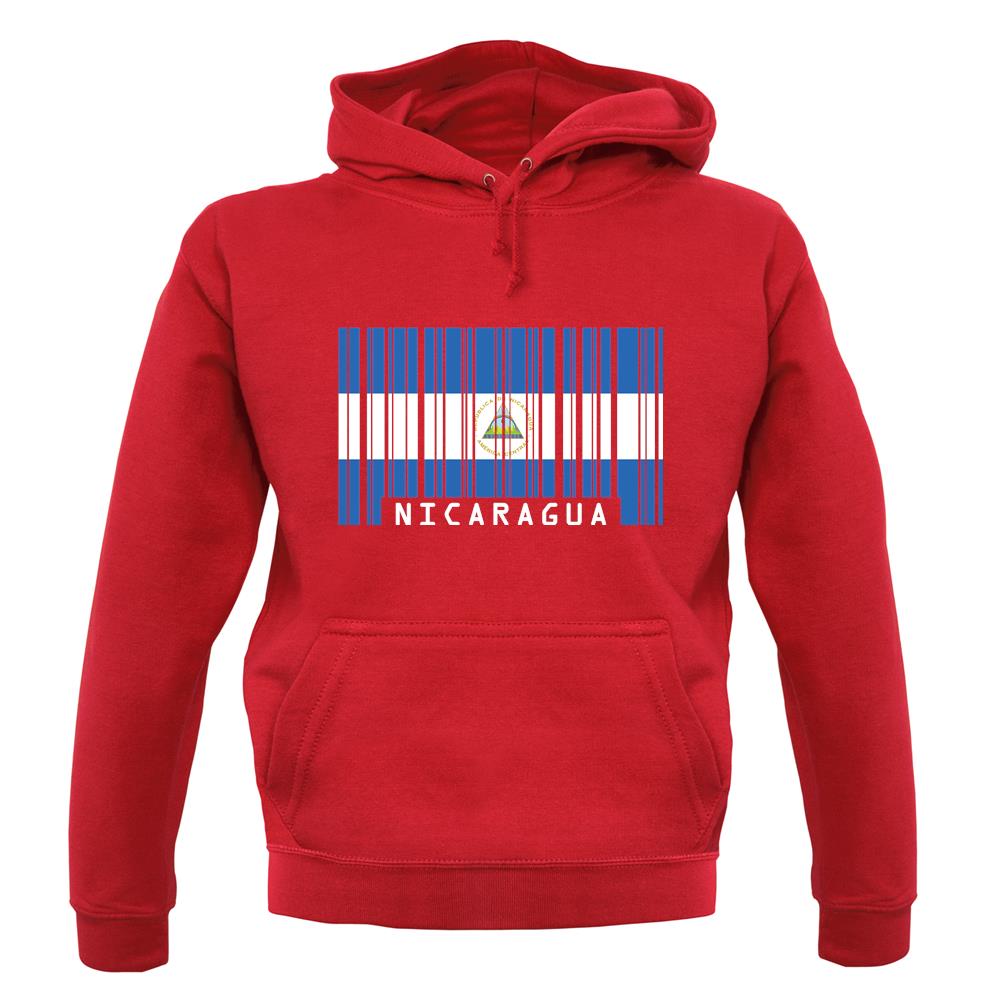 Nicaragua Barcode Style Flag unisex hoodie