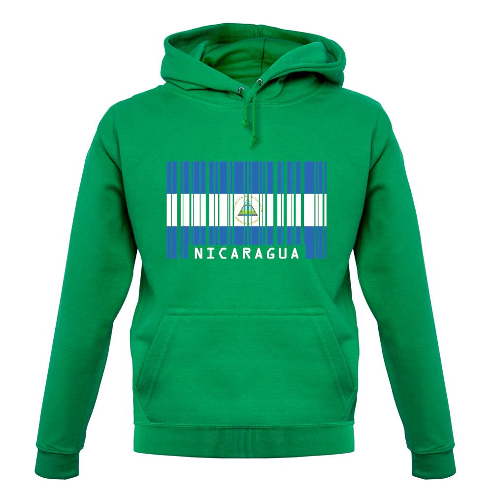 Nicaragua Barcode Style Flag unisex hoodie