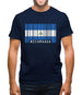 Nicaragua Barcode Style Flag Mens T-Shirt