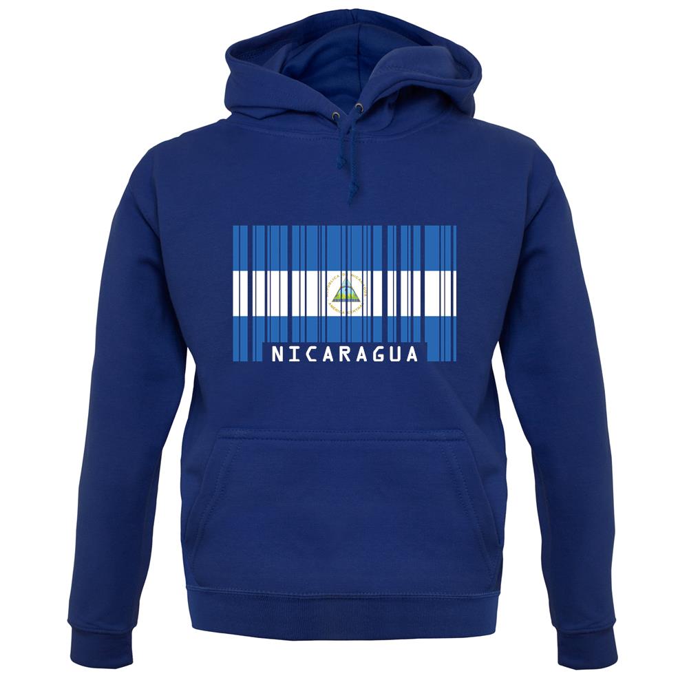 Nicaragua Barcode Style Flag unisex hoodie