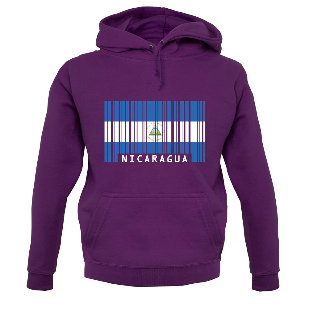 Nicaragua Barcode Style Flag unisex hoodie