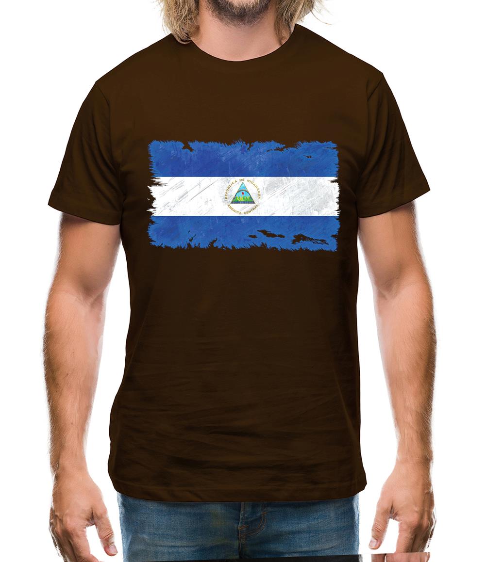 Nicaragua Grunge Style Flag Mens T-Shirt