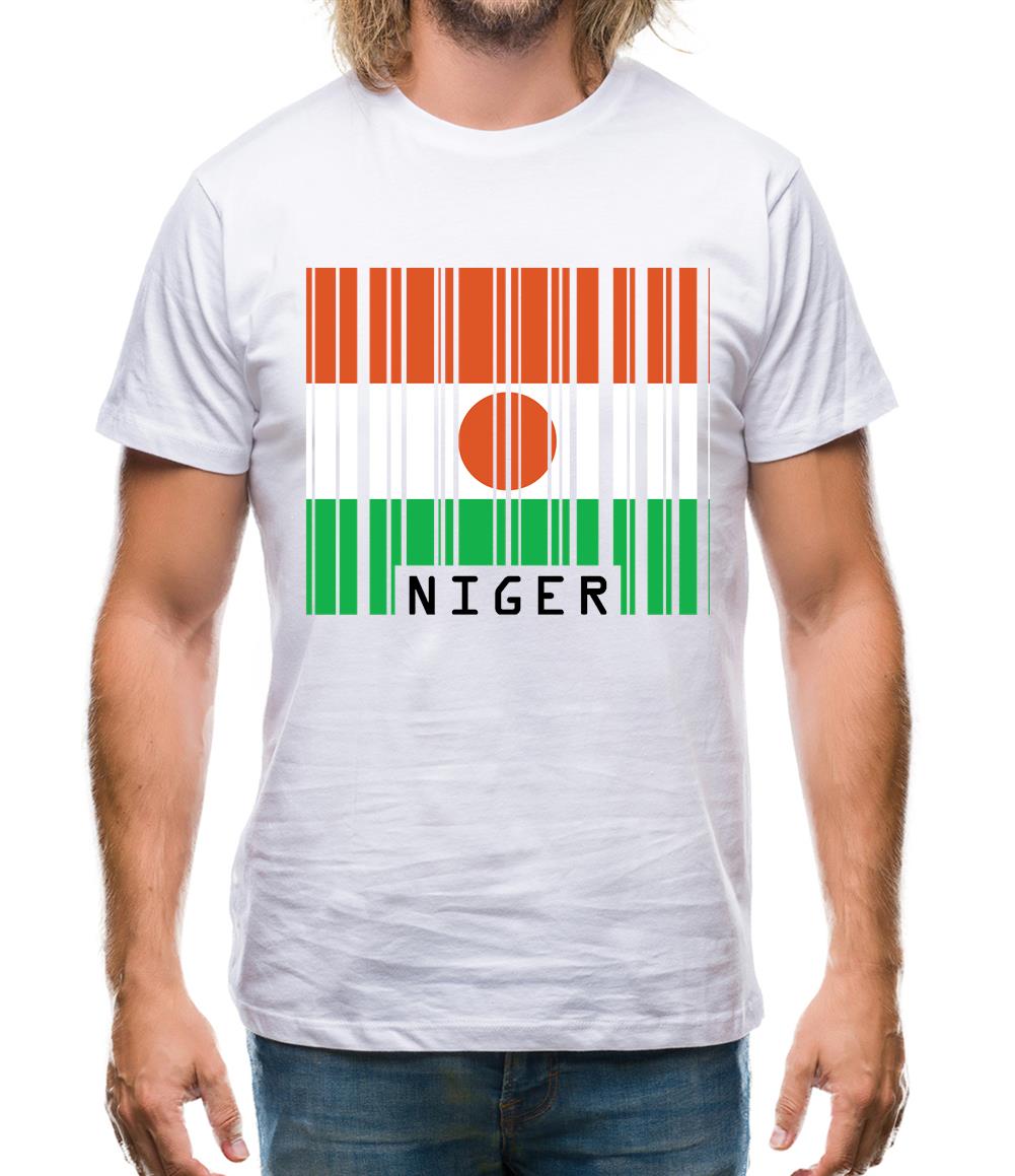 Niger Barcode Style Flag Mens T-Shirt