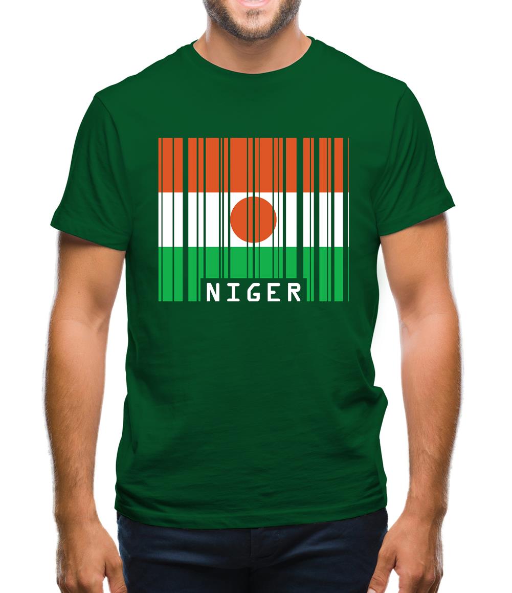 Niger Barcode Style Flag Mens T-Shirt