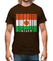 Niger Barcode Style Flag Mens T-Shirt