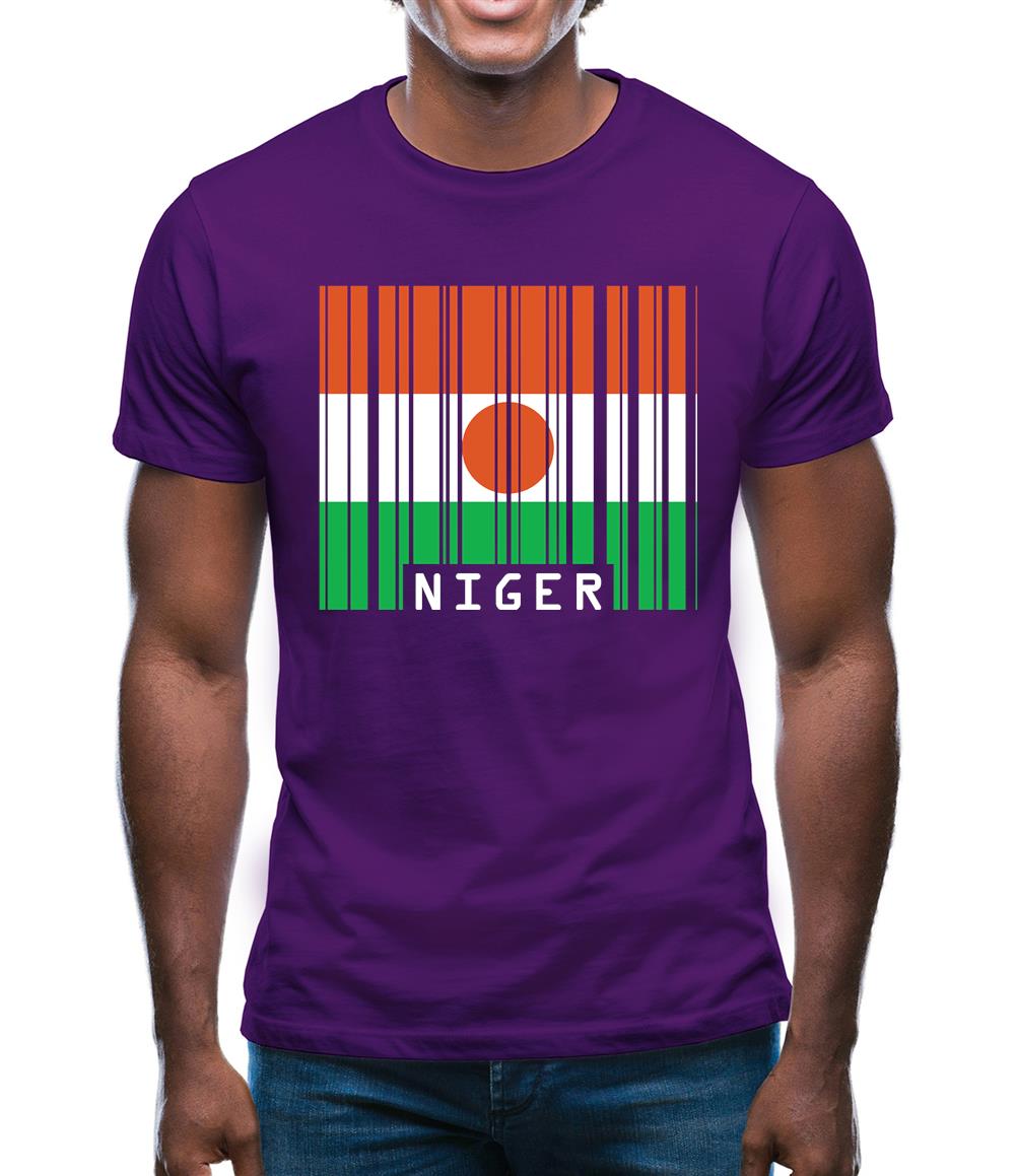 Niger Barcode Style Flag Mens T-Shirt