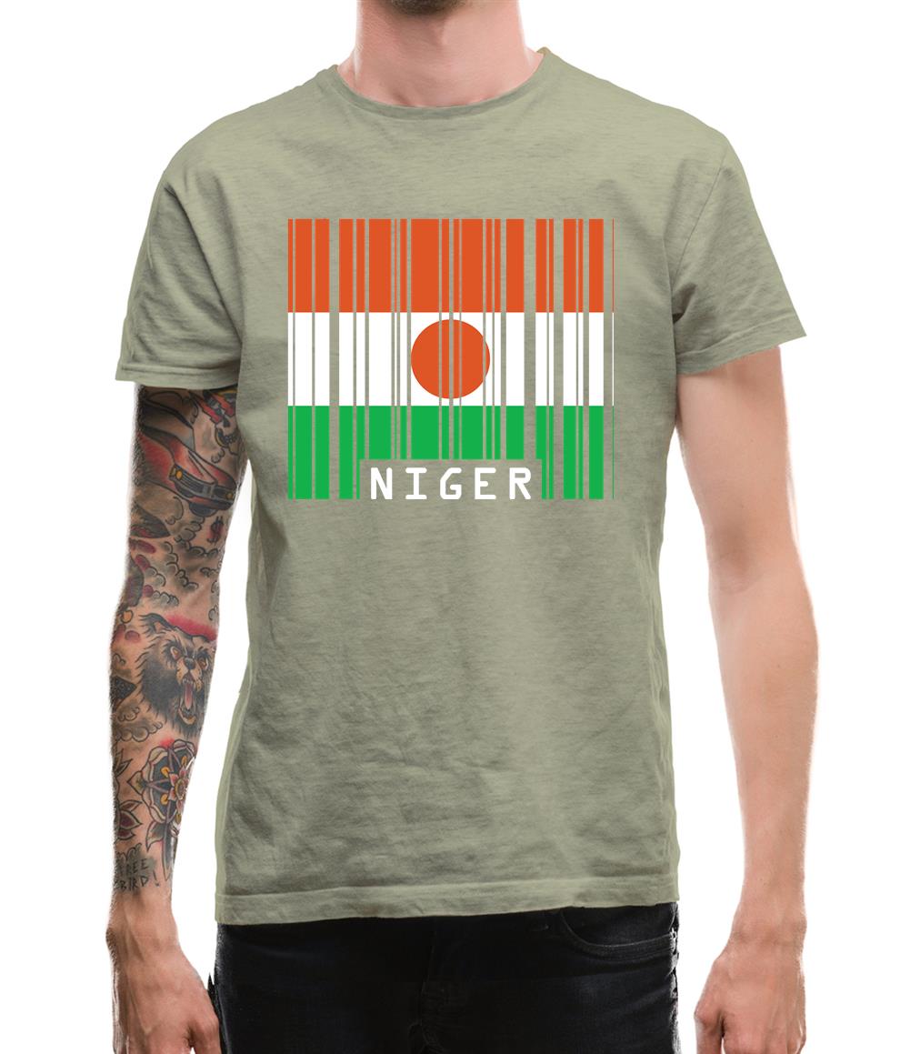 Niger Barcode Style Flag Mens T-Shirt