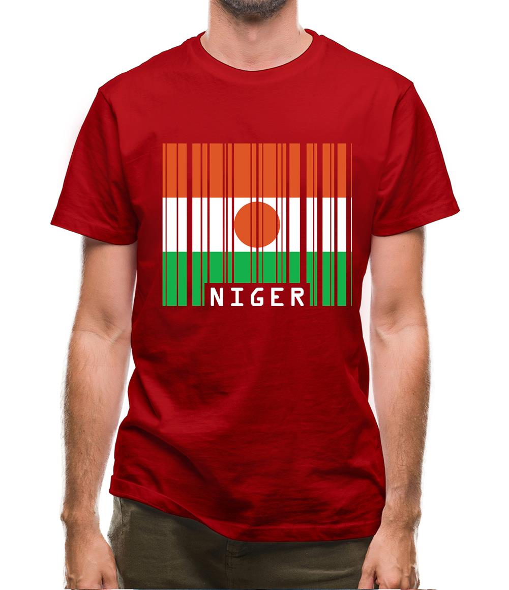 Niger Barcode Style Flag Mens T-Shirt