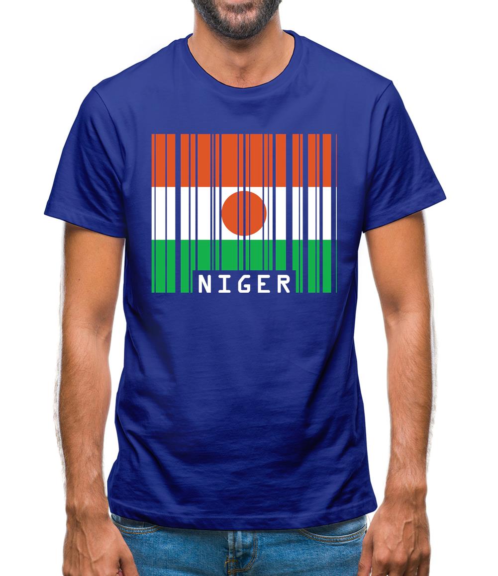 Niger Barcode Style Flag Mens T-Shirt