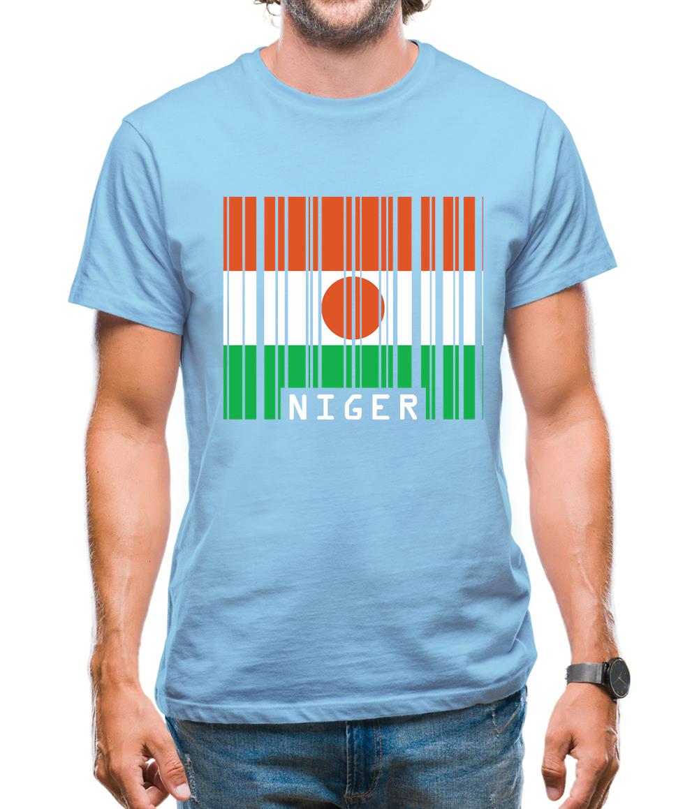 Niger Barcode Style Flag Mens T-Shirt