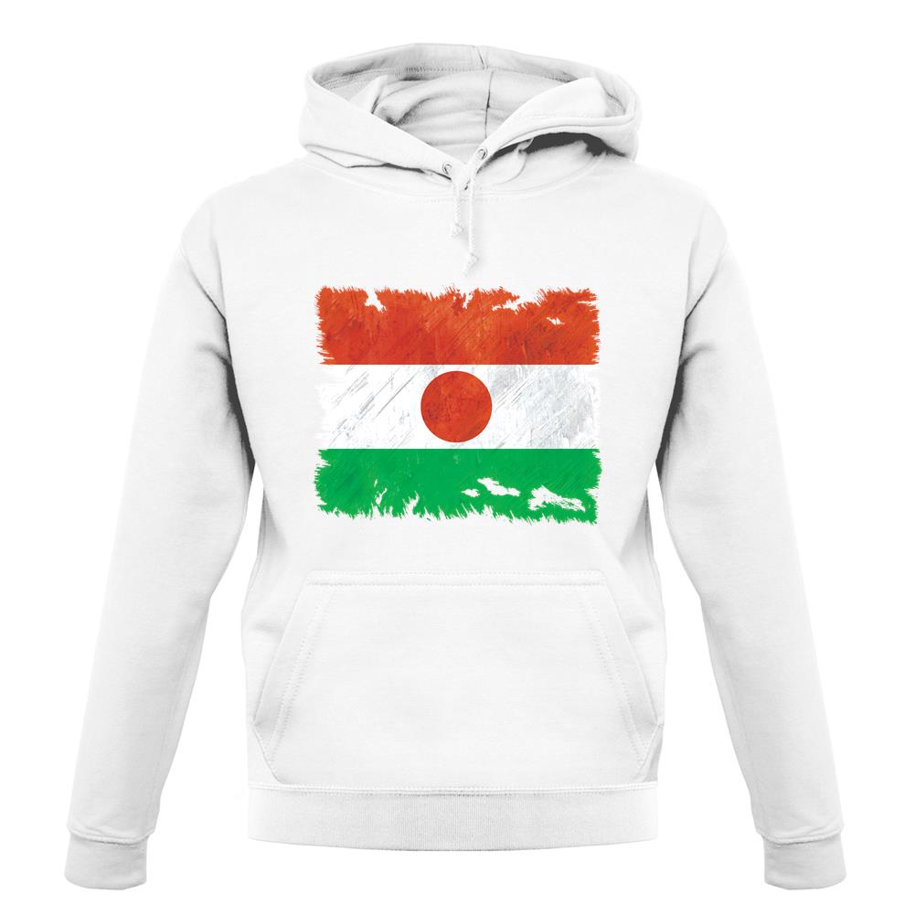 Niger Grunge Style Flag unisex hoodie