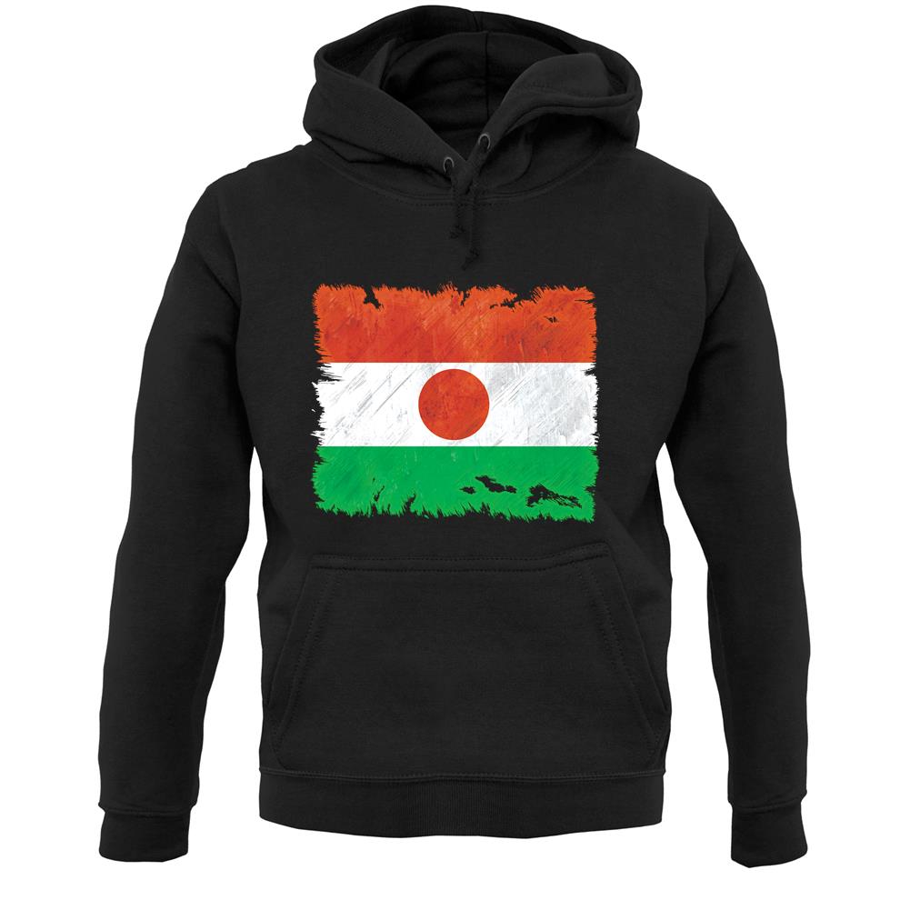 Niger Grunge Style Flag Unisex Hoodie