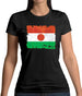 Niger Grunge Style Flag Womens T-Shirt