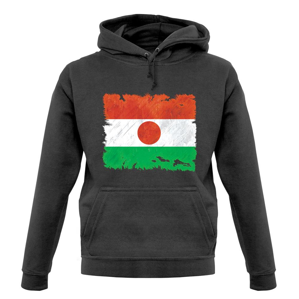Niger Grunge Style Flag unisex hoodie
