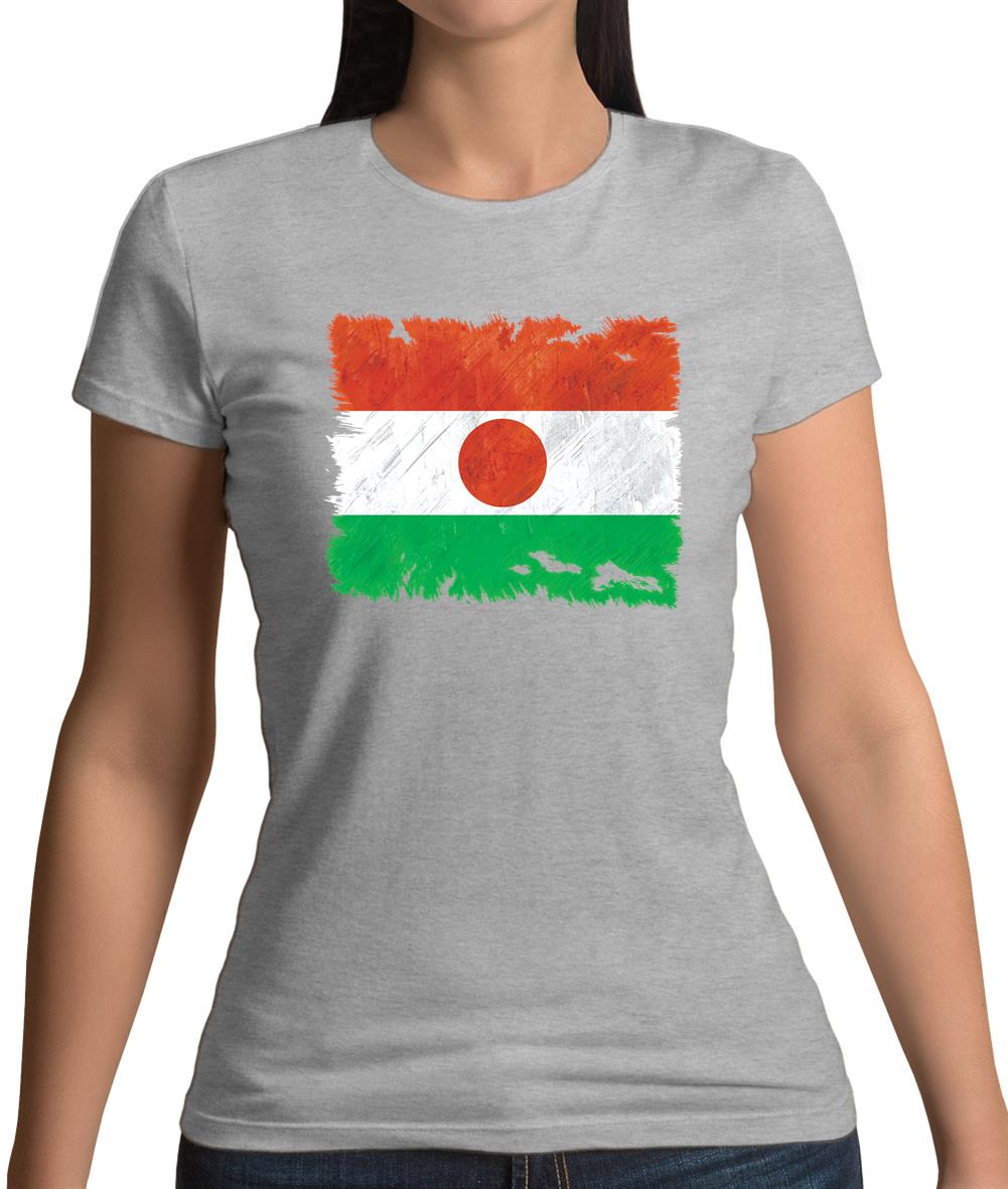 Niger Grunge Style Flag Womens T-Shirt