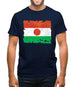Niger Grunge Style Flag Mens T-Shirt