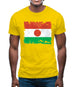 Niger Grunge Style Flag Mens T-Shirt