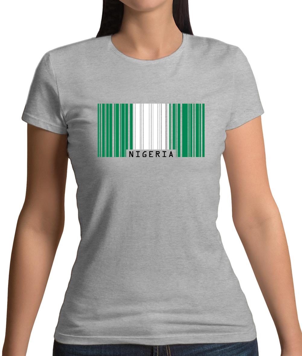 Nigeria Barcode Style Flag Womens T-Shirt