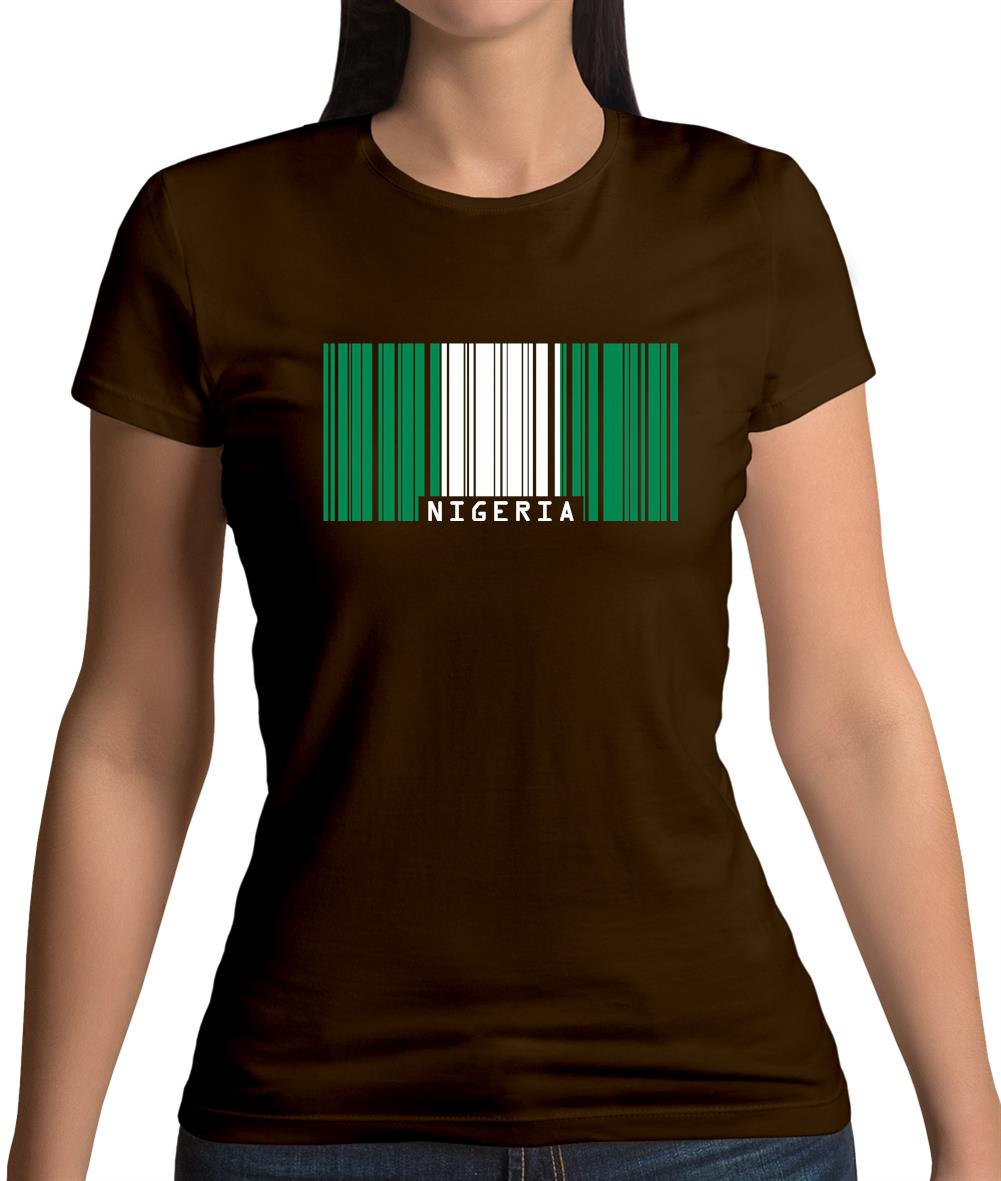 Nigeria Barcode Style Flag Womens T-Shirt