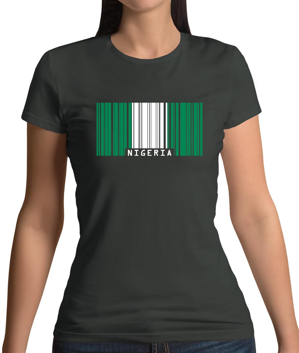 Nigeria Barcode Style Flag Womens T-Shirt