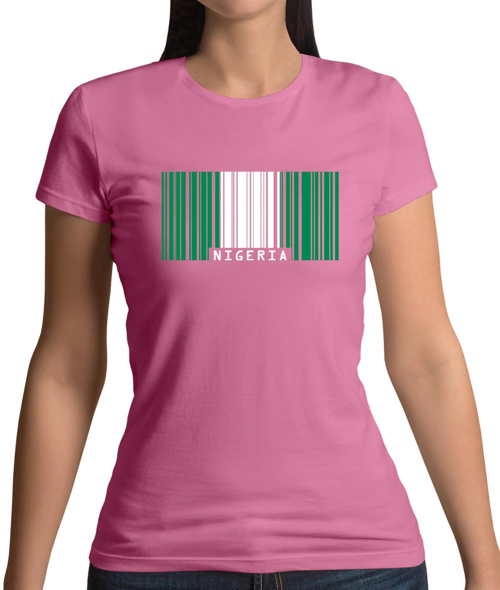 Nigeria Barcode Style Flag Womens T-Shirt