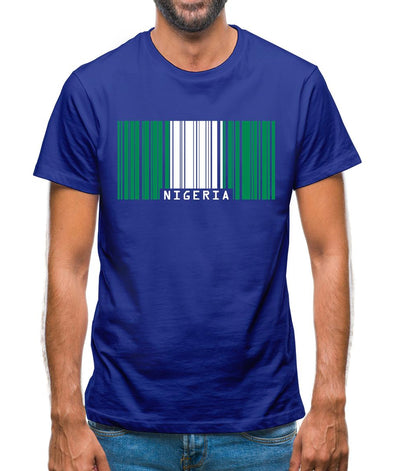 Nigeria Barcode Style Flag Mens T-Shirt