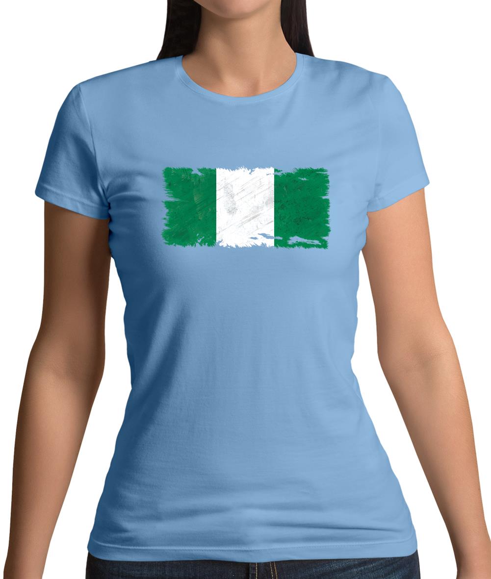Nigeria Grunge Style Flag Womens T-Shirt