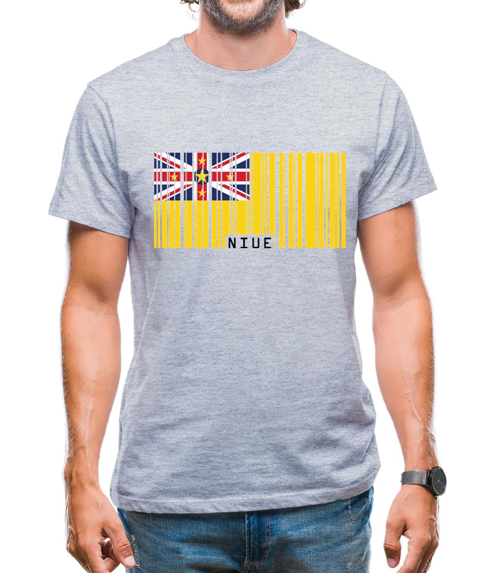 Niue Barcode Style Flag Mens T-Shirt