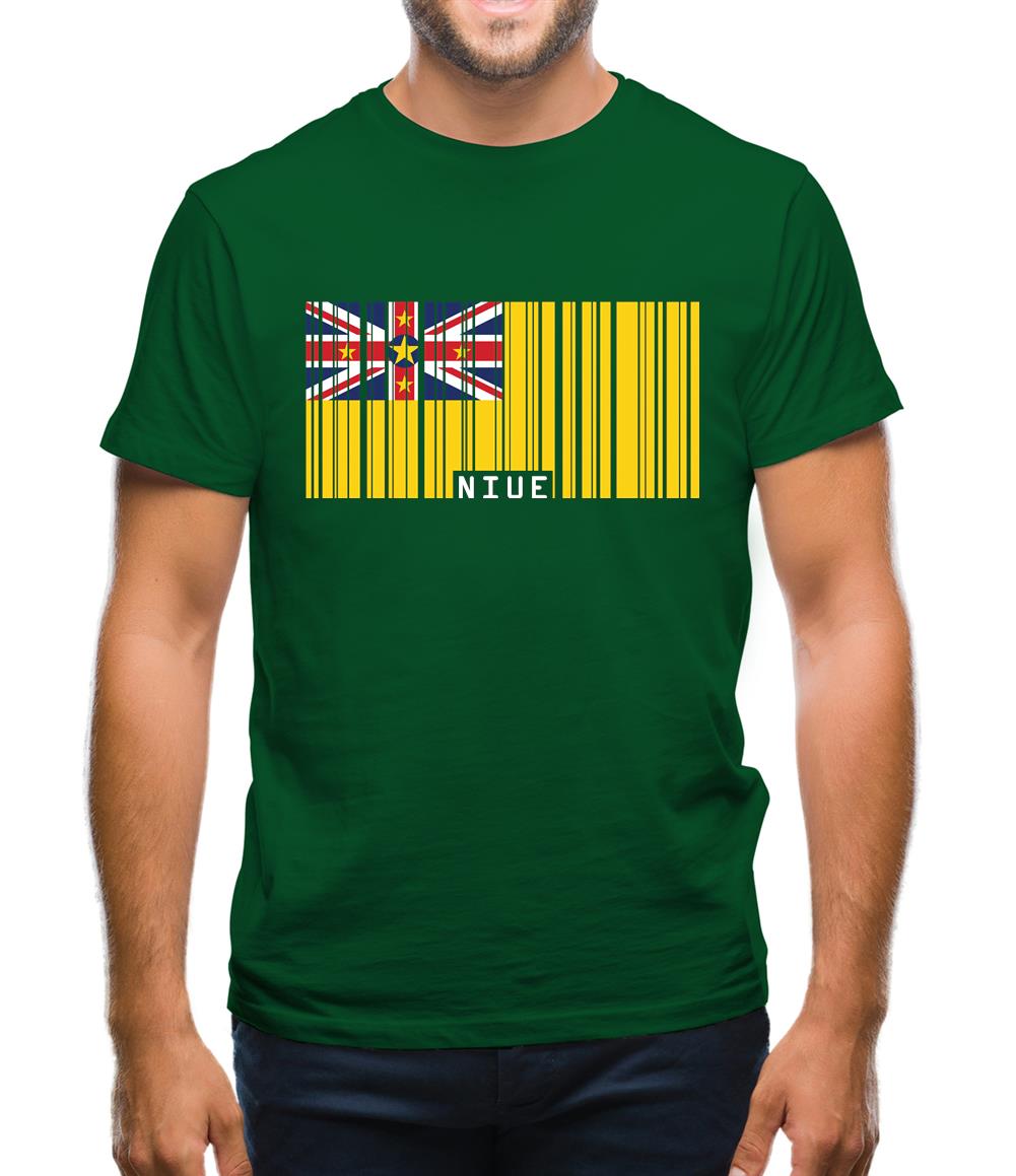 Niue Barcode Style Flag Mens T-Shirt