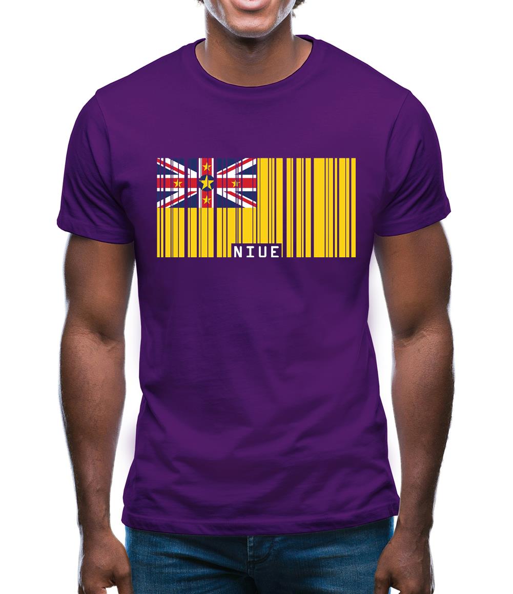 Niue Barcode Style Flag Mens T-Shirt