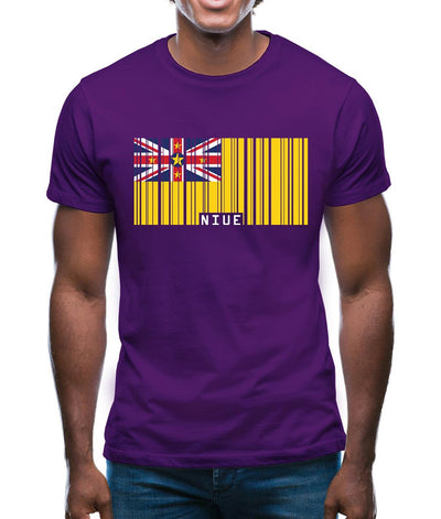 Niue Barcode Style Flag Mens T-Shirt