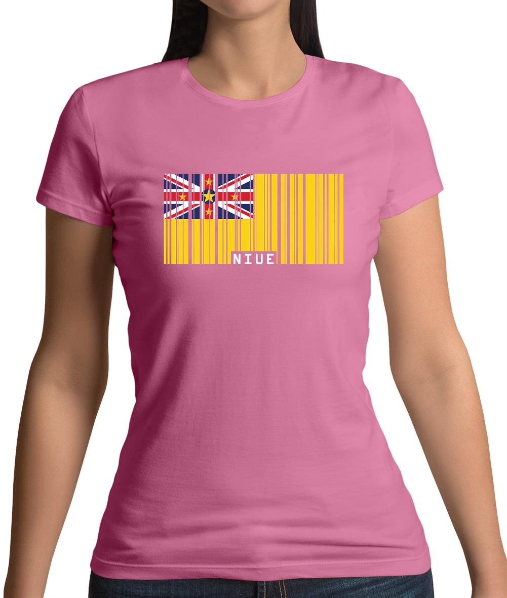 Niue Barcode Style Flag Womens T-Shirt