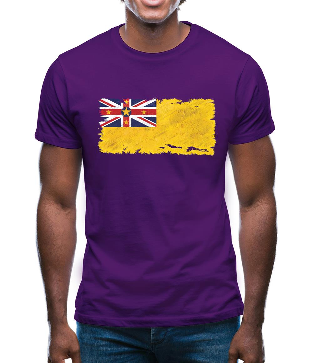 Niue Grunge Style Flag Mens T-Shirt