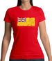 Niue Grunge Style Flag Womens T-Shirt