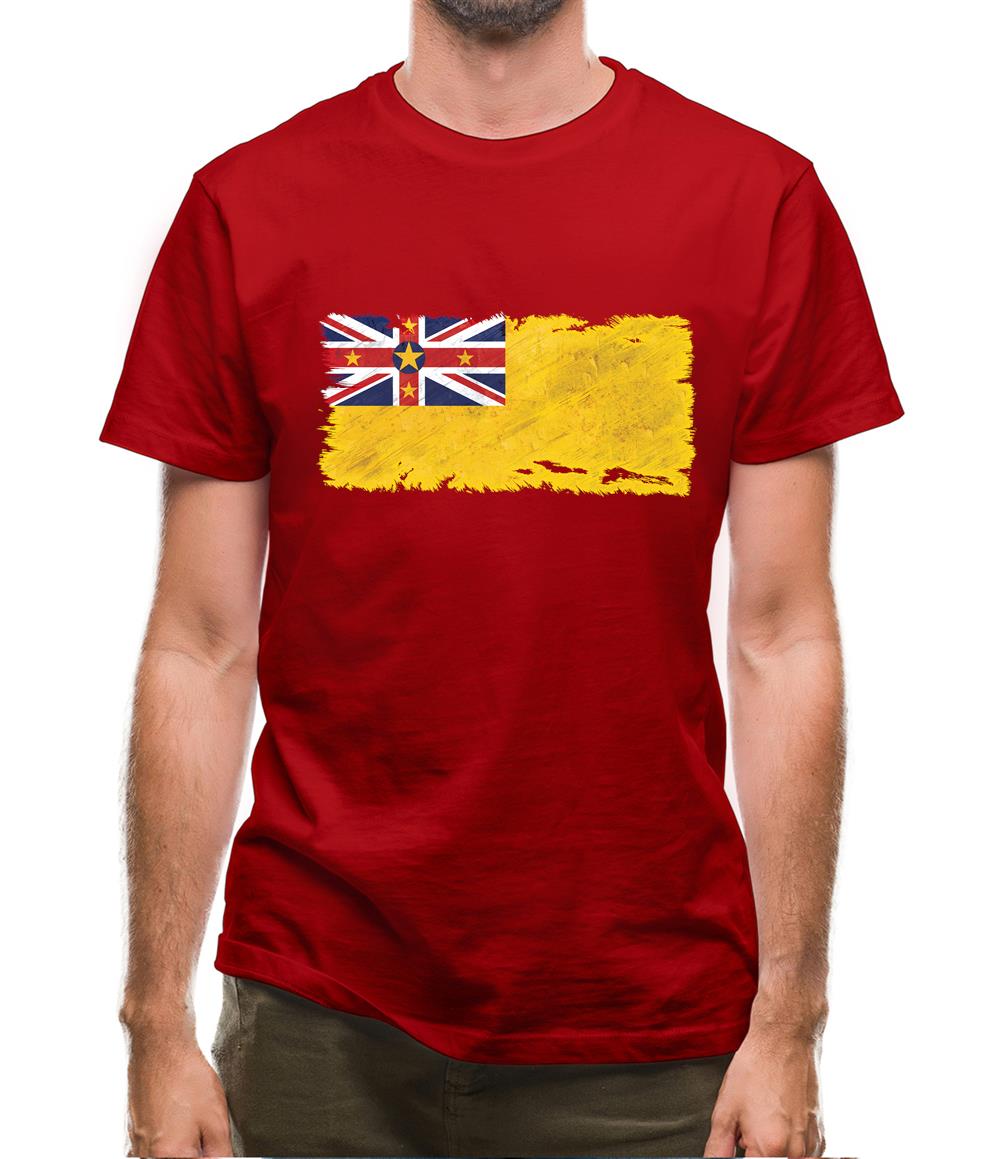 Niue Grunge Style Flag Mens T-Shirt