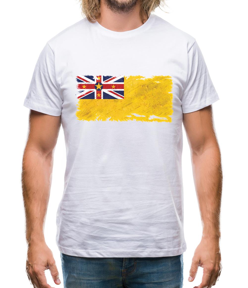 Niue Grunge Style Flag Mens T-Shirt