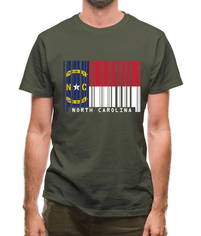 North Carolina  Barcode Style Flag Mens T-Shirt