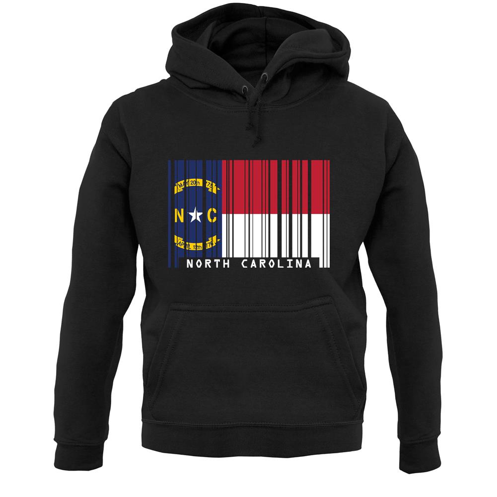 North Carolina  Barcode Style Flag Unisex Hoodie