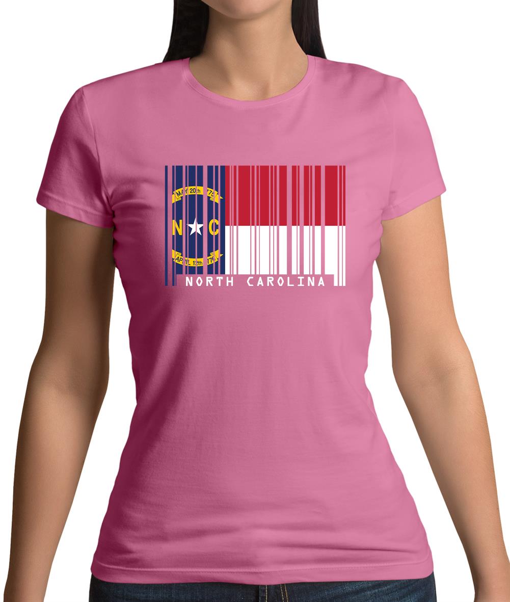 North Carolina  Barcode Style Flag Womens T-Shirt