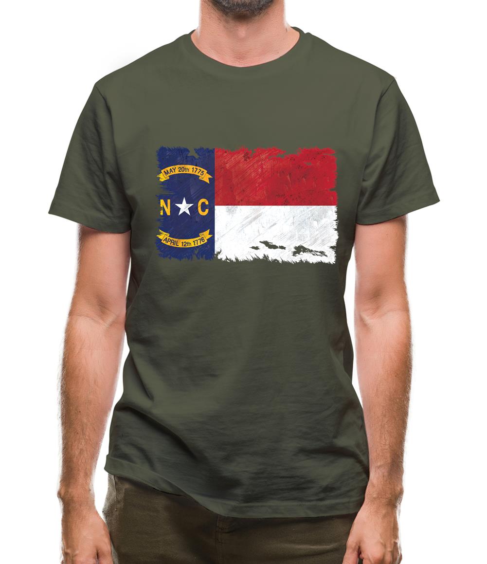 North Carolina Grunge Style Flag Mens T-Shirt