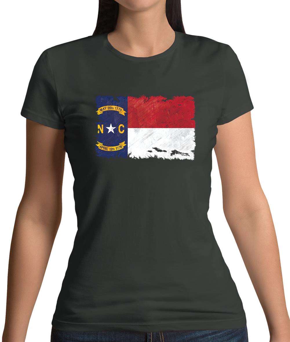 North Carolina Grunge Style Flag Womens T-Shirt
