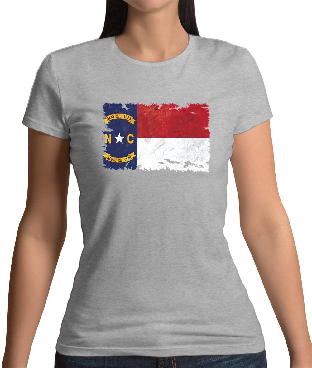 North Carolina Grunge Style Flag Womens T-Shirt