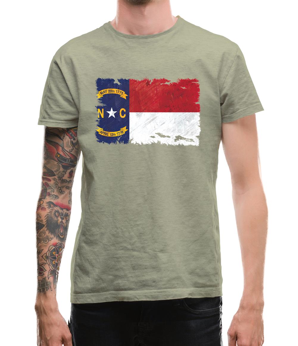 North Carolina Grunge Style Flag Mens T-Shirt