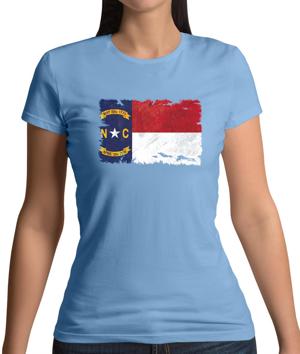 North Carolina Grunge Style Flag Womens T-Shirt