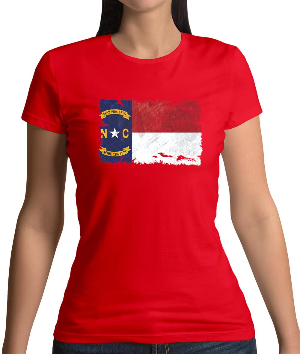 North Carolina Grunge Style Flag Womens T-Shirt