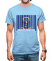 North Dakota  Barcode Style Flag Mens T-Shirt