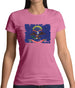 North Dakota Grunge Style Flag Womens T-Shirt