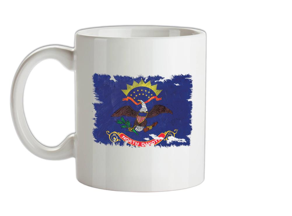 North Dakota Grunge Style Flag Ceramic Mug