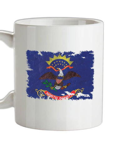 North Dakota Grunge Style Flag Ceramic Mug